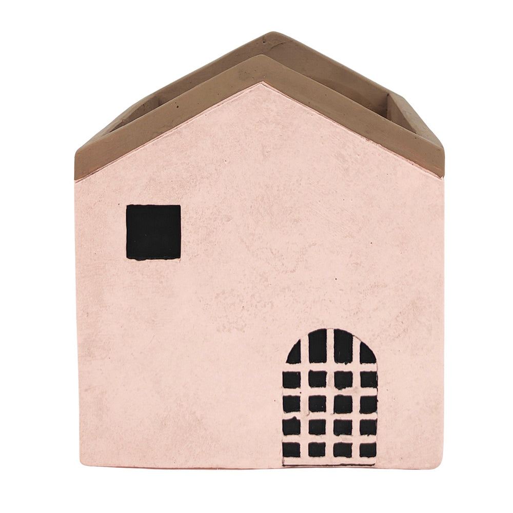 2x Urban Jonah House 15x16cm Concrete Medium Planter Pot - Pink