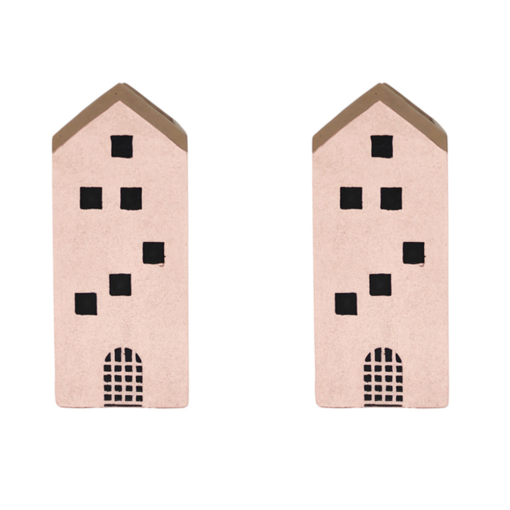 2x Urban Jonah House 11x24cm Concrete Tall Planter Pot - Pink