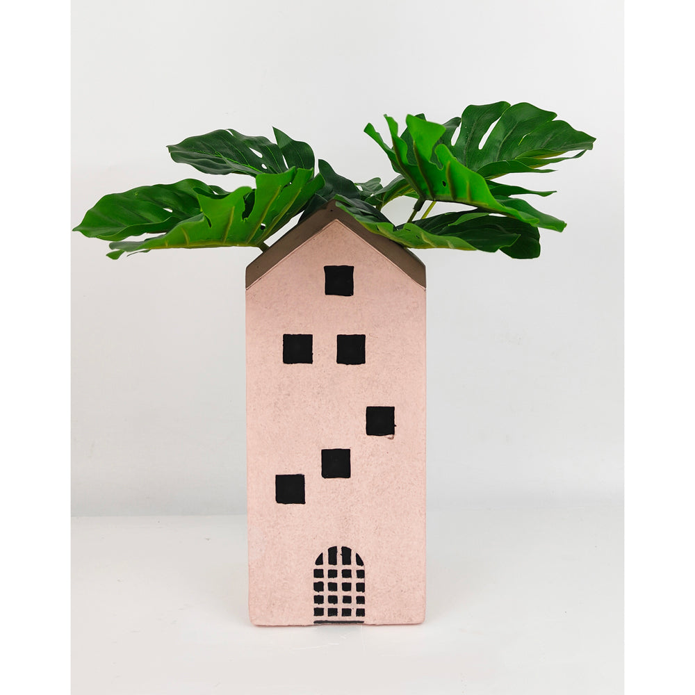 2x Urban Jonah House 11x24cm Concrete Tall Planter Pot - Pink