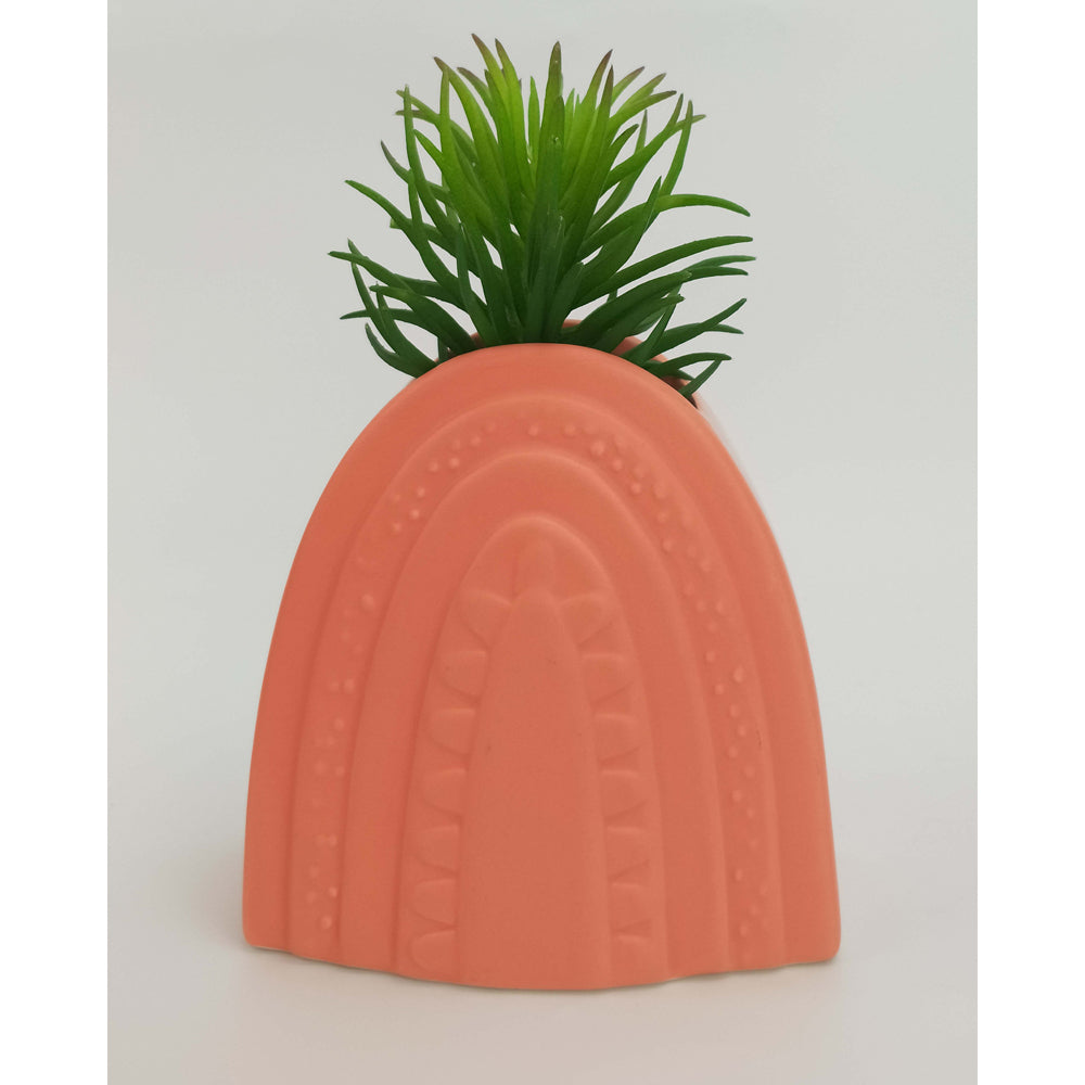 4x Urban Addie Rainbow 12cm Ceramic Planter Pot Small - Peach