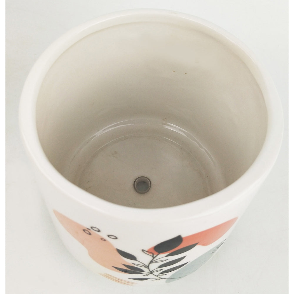 2x Urban Marziah Abstract Foliage 13cm Ceramic Planter Pot Small - Pink/Blue