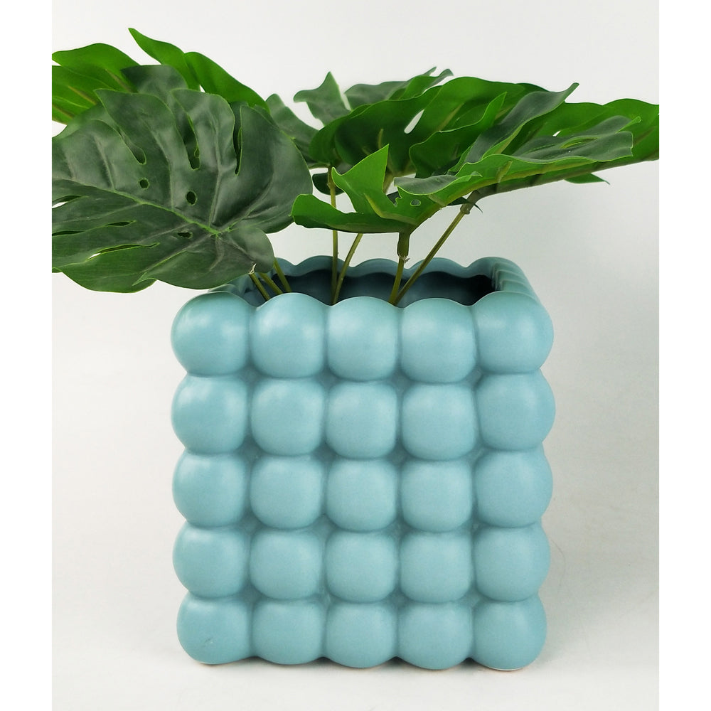2x Urban Addie Bubble 13cm Ceramic Planter Pot Small - Ocean