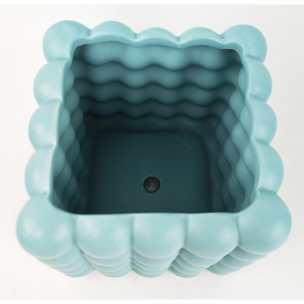 2x Urban Addie Bubble 13cm Ceramic Planter Pot Small - Ocean