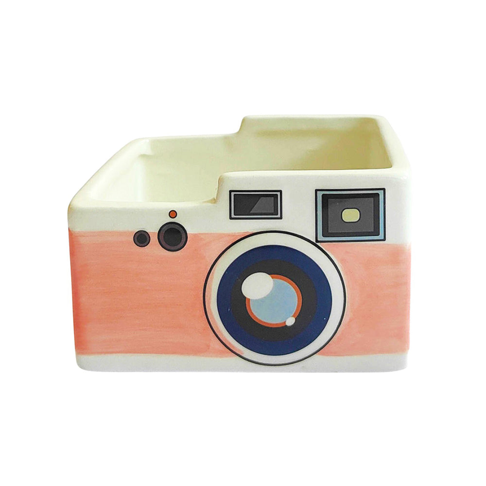 2x Urban 10cm Retro Camera Ceramic Planter Garden Plant Pot - Pink