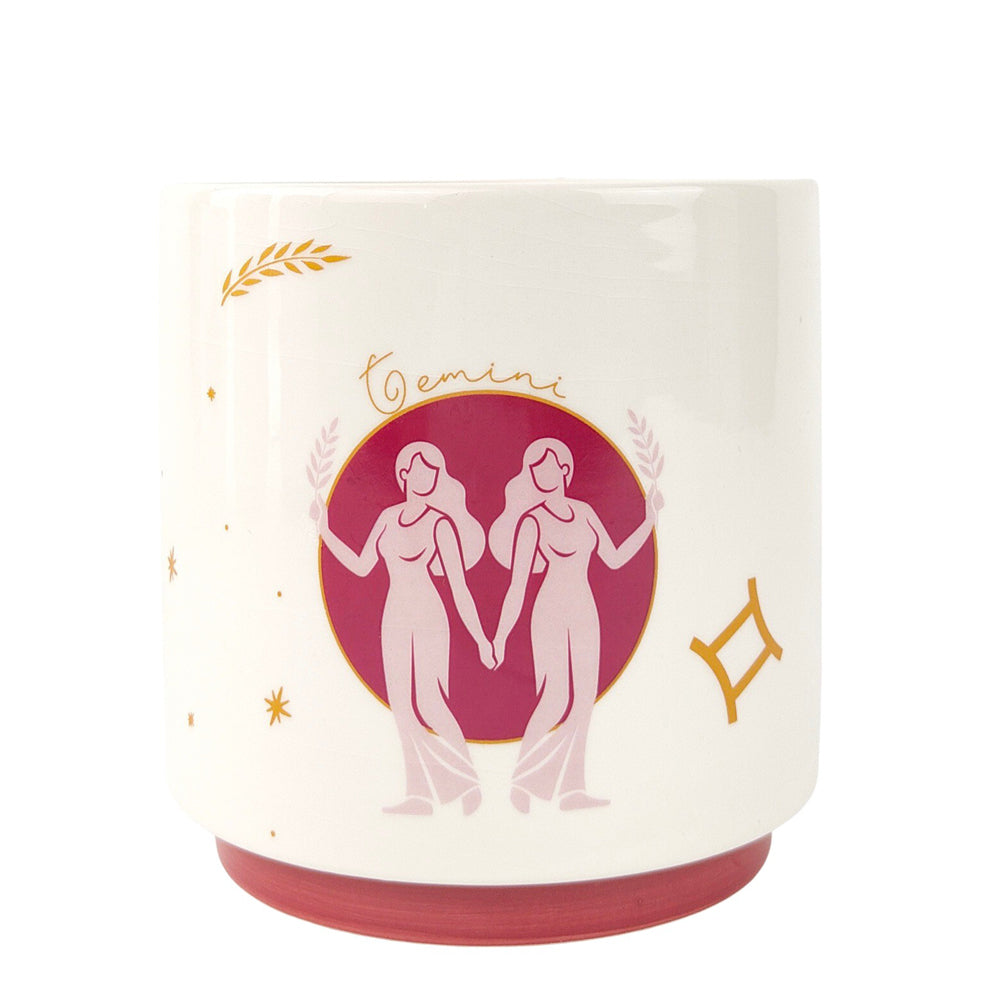 2x Urban Gemini Zodiac 13cm Ceramic Planter Pot Small - Purple