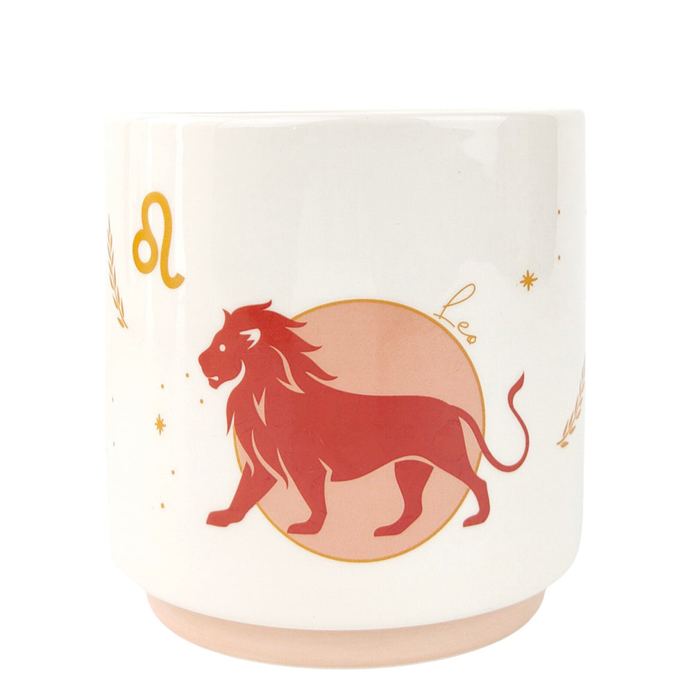 2x Urban Leo Zodiac 13cm Ceramic Planter Pot Small - Pink