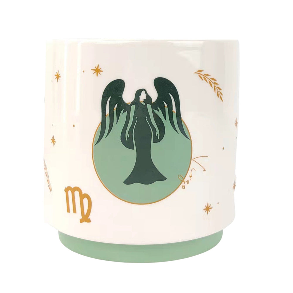 2x Urban Virgo Zodiac 13cm Ceramic Planter Pot Small - Green