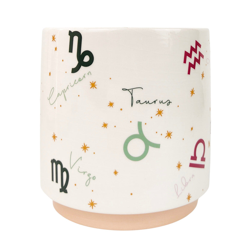 2x Urban Zodiac 13cm Ceramic Planter Colourful Flower Pot - Small