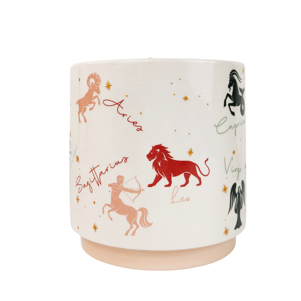 2x Urban Zodiac 16cm Ceramic Planter Colourful Flower Pot - Medium