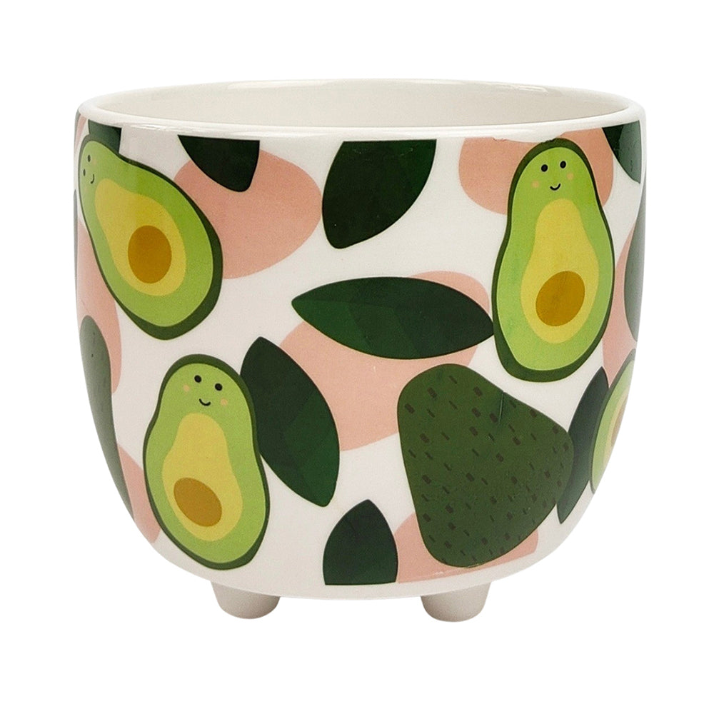 2x Urban 10cm Avocado Ceramic Planter Garden Plant Pot Small - Green