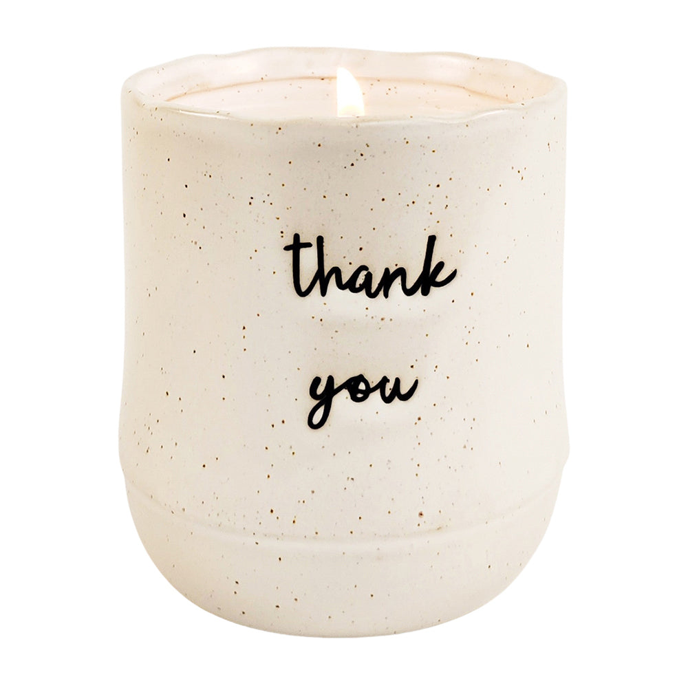 2x Urban Positivity Quote 9cm Vanilla Wax Candle Thank You - White
