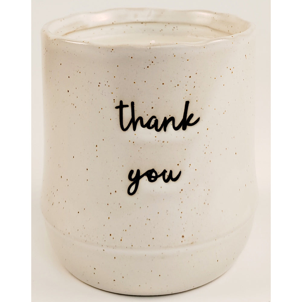 2x Urban Positivity Quote 9cm Vanilla Wax Candle Thank You - White