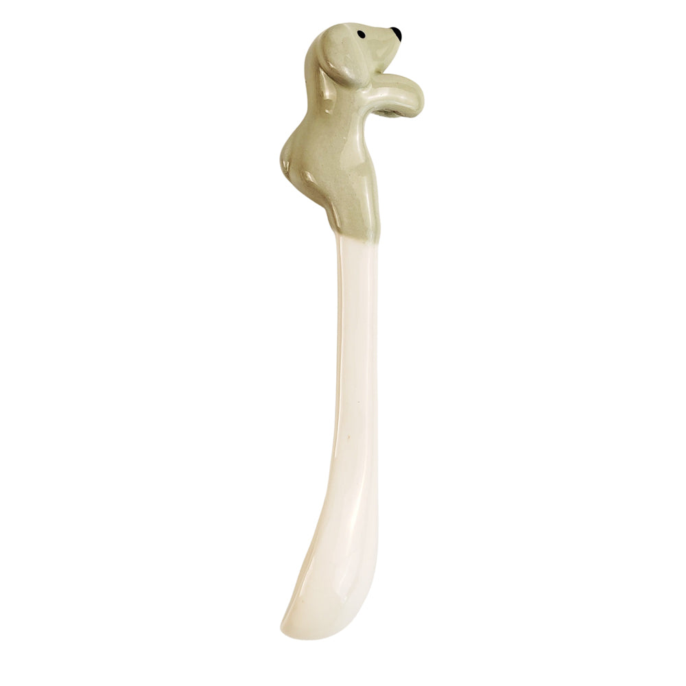 3x Urban Dog 12cm Ceramic Hanging Spoon For Mug - Sage