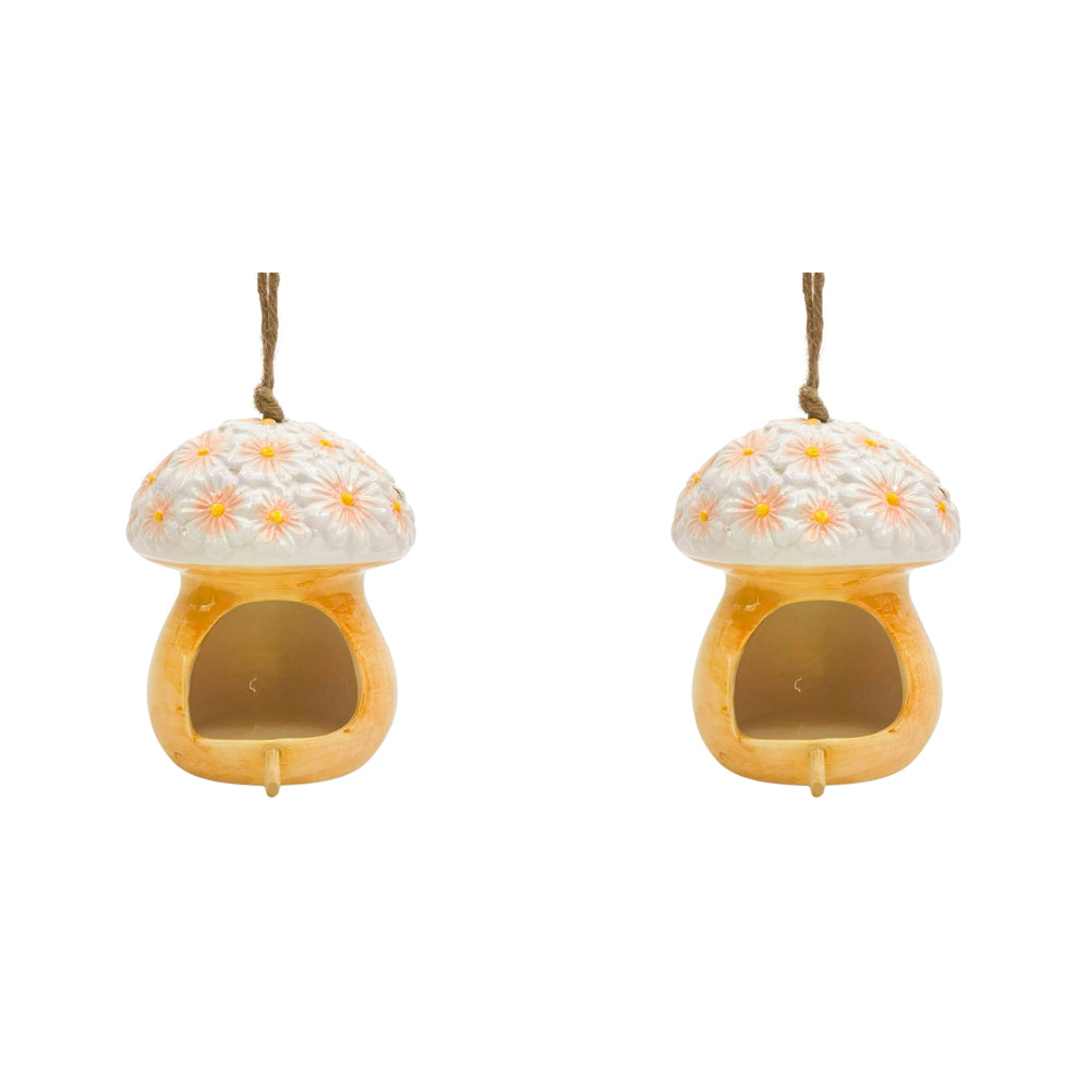 2PK Urban Daisy Bird Feeder Pink 14cm Home Decorative Garden Decor