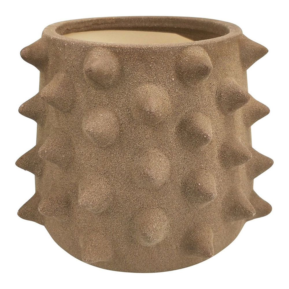 2x Urban Isaac Spike 14cm Ceramic Planter Pot Medium - Brown