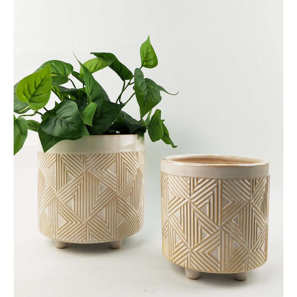 Urban Oakley 20cm Ceramic Planter Pot Large - White