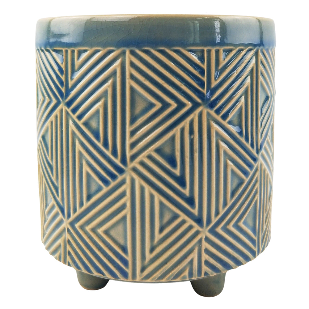 2x Urban Oakley 16cm Ceramic Planter Pot Medium - Blue