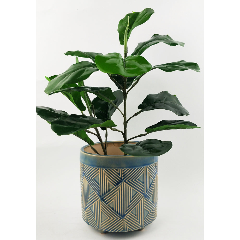 Urban Oakley 20cm Ceramic Planter Pot Large - Blue