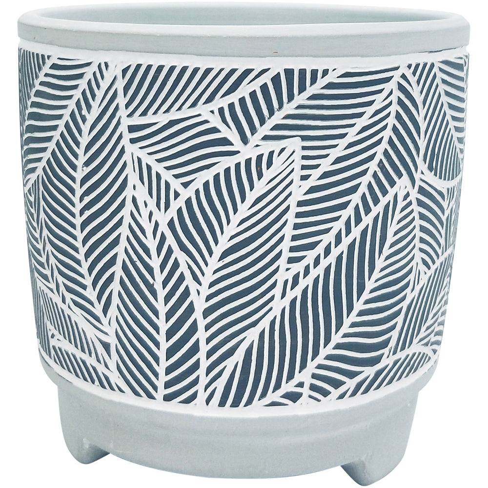 2x Urban Corby Leaf 13cm Ceramic Planter Flower Pot - Blue