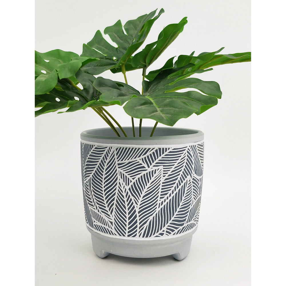 2x Urban Corby Leaf 13cm Ceramic Planter Flower Pot - Blue