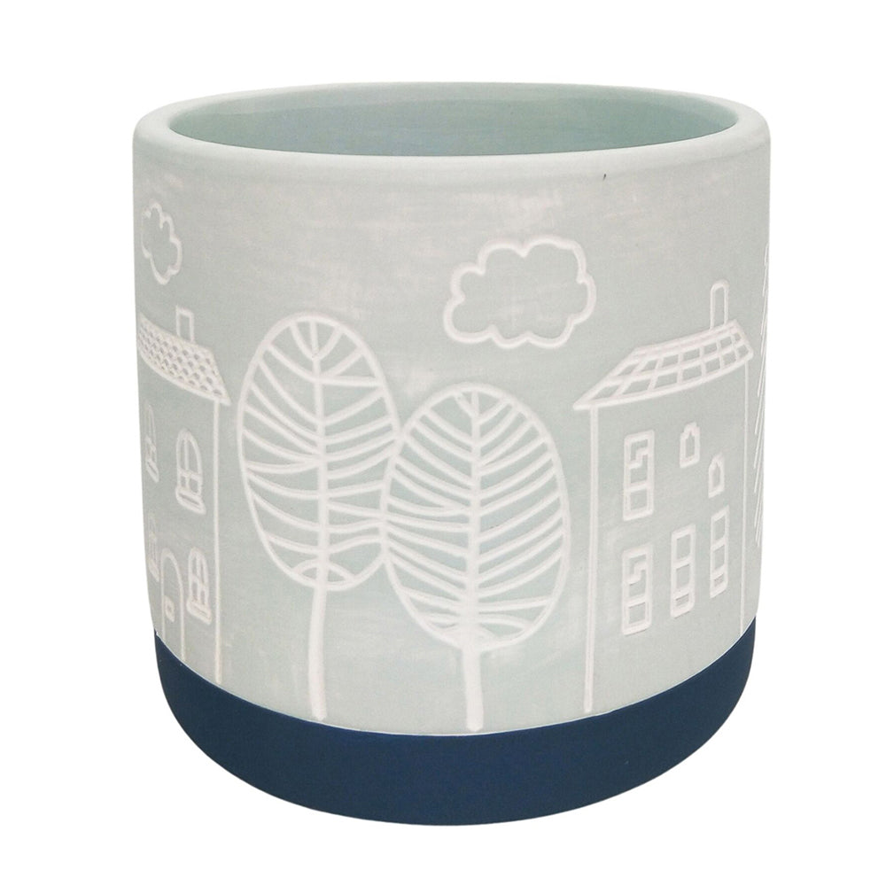 2x Urban Bree 14cm Ceramic Planter Flower Pot Medium - Blue