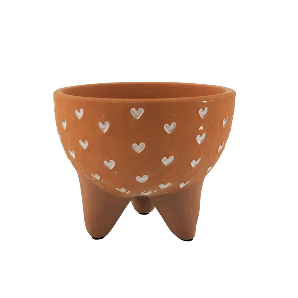 2x Urban Cassie 12cm Ceramic Planter Pot Short w/ Legs - Terracotta