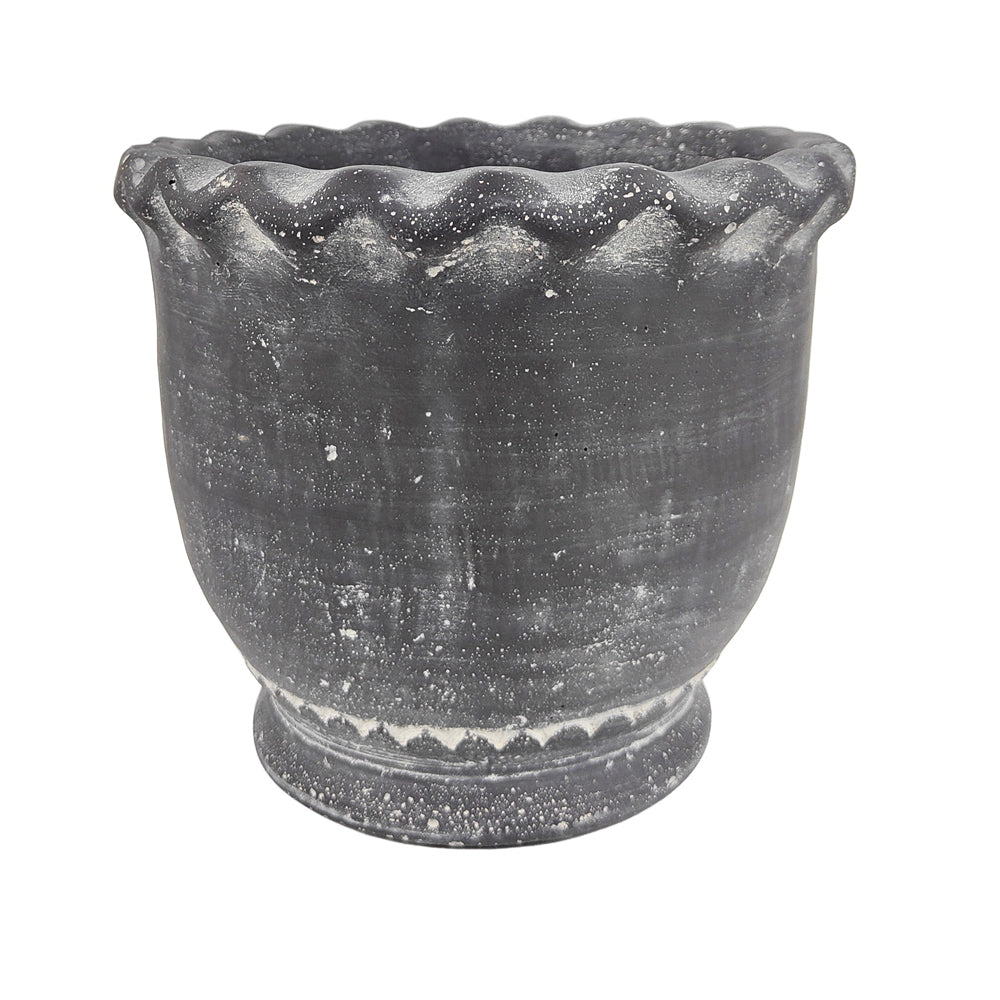 2x Urban Marie 17cm Ceramic Planter Pot Large - Charcoal