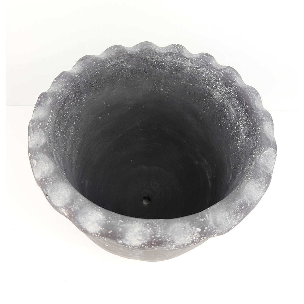 2x Urban Marie 17cm Ceramic Planter Pot Large - Charcoal
