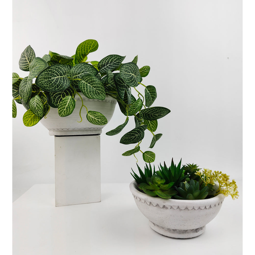 2x Urban Jules H9x21cm Ceramic Planter Pot Medium - White