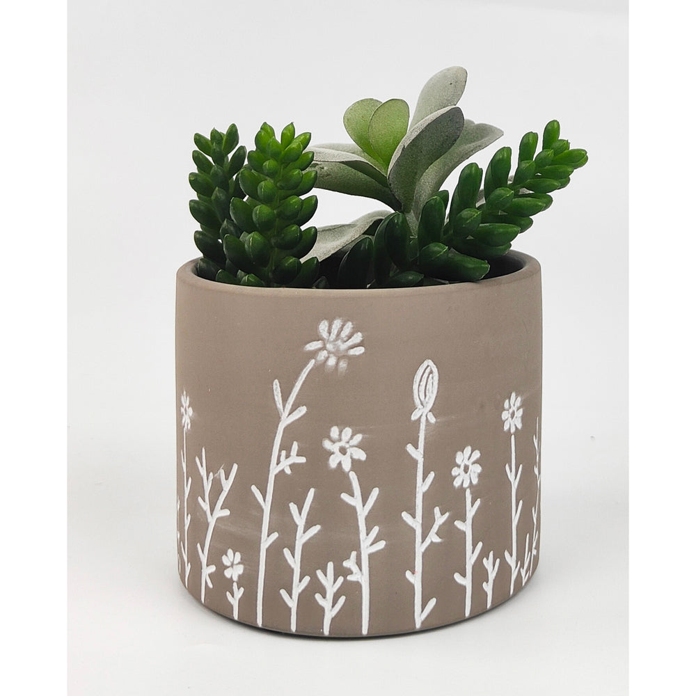 2x Urban Riya 10.5cm Ceramic Plant Pot Planter Small - Grey