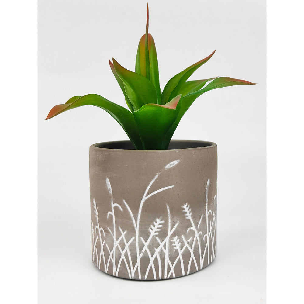 2x Urban Riya 12.5cm Ceramic Plant Pot Planter Medium - Grey