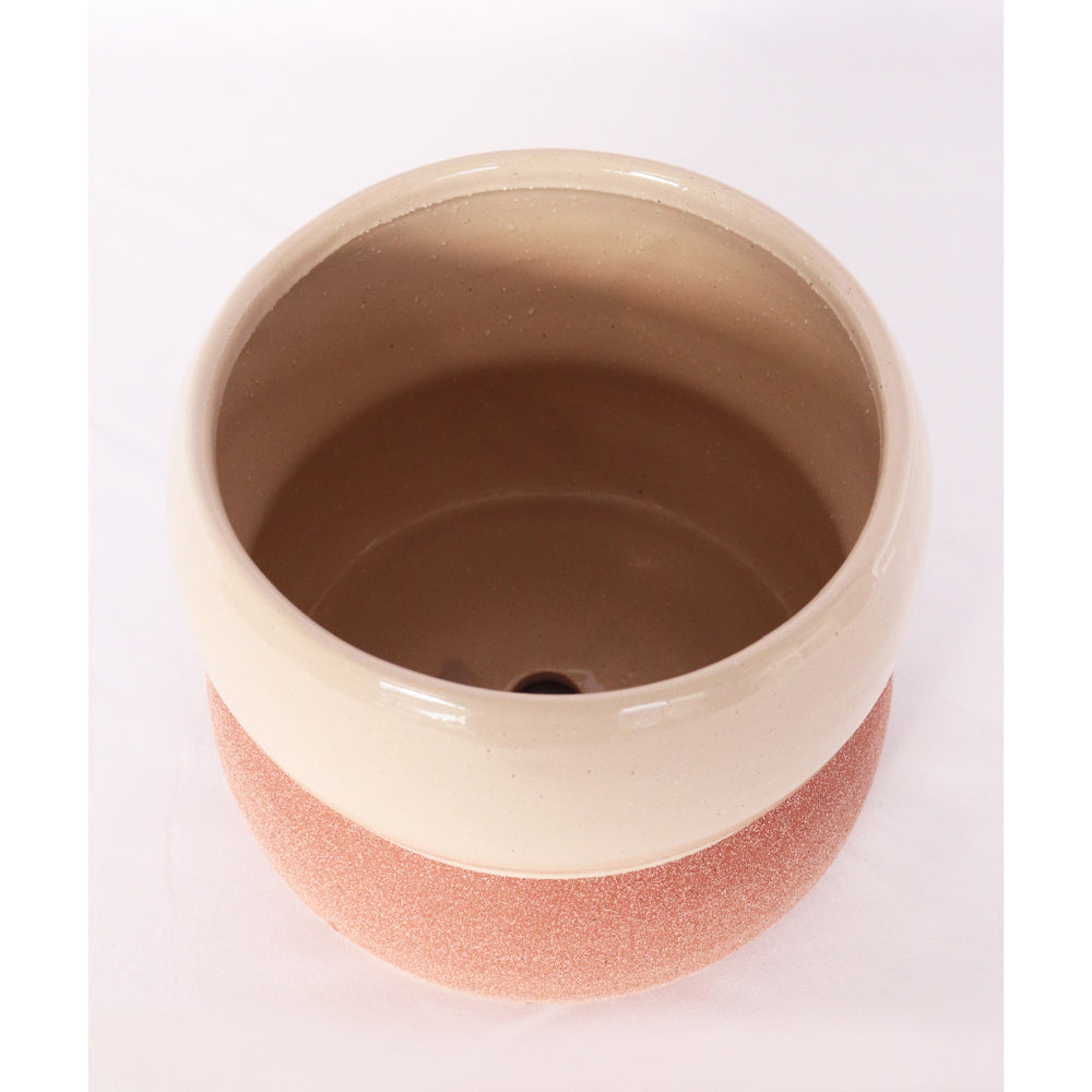 2x Urban Brynn Squat 13cm Ceramic Planter Pot Small - White/Terracotta