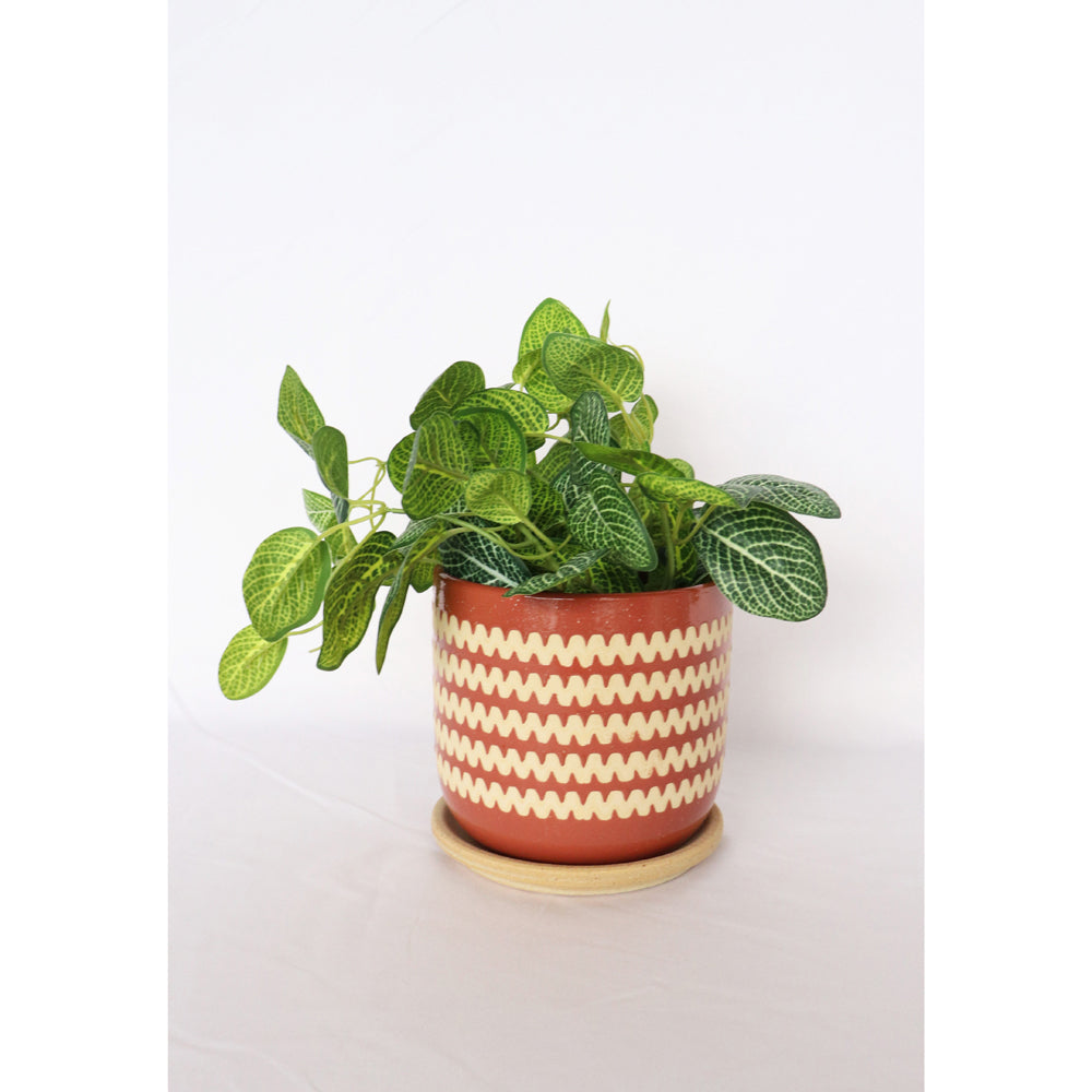 2x Urban Onyx 15cm Ceramic Planter Pot w/ Saucer Medium - Berry/Sand