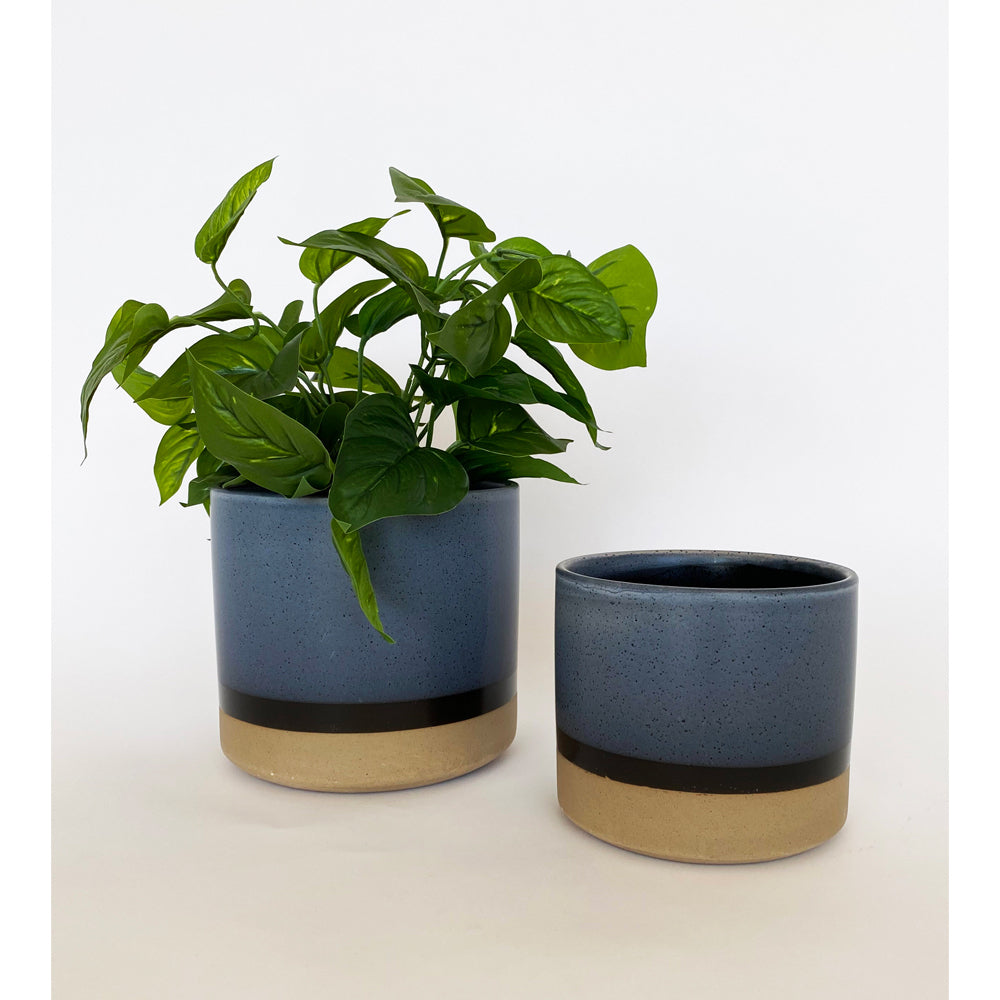 2x Urban Silas 13cm Ceramic Planter Pot Small - Denim