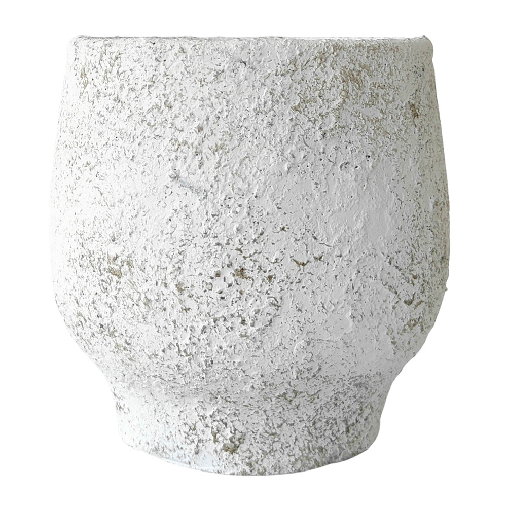 2x Urban Hope Textured 15cm Concrete Planter Pot Medium - White