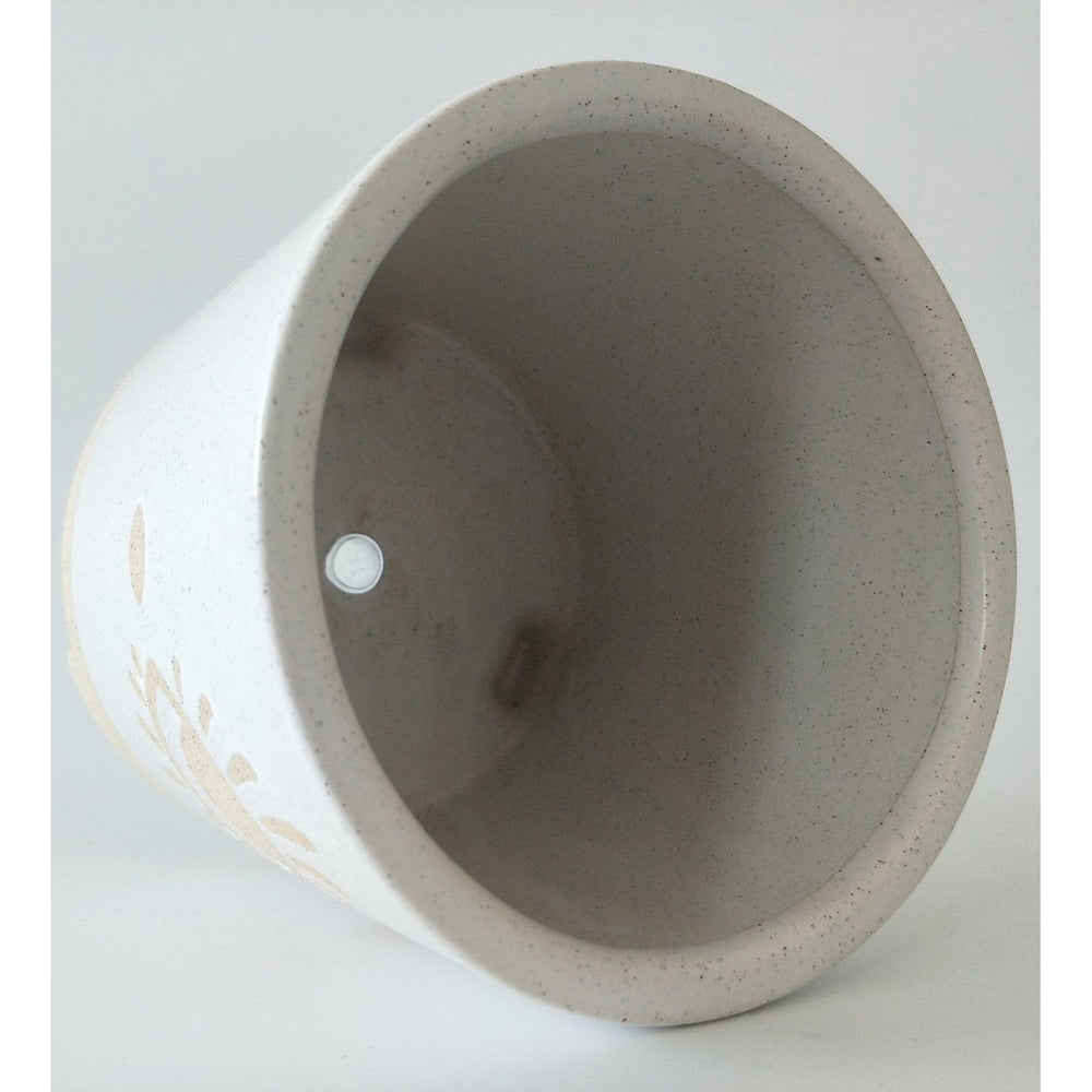 2x Urban Elemental 15cm Ceramic Eye Planter Pot Medium - White/Sand