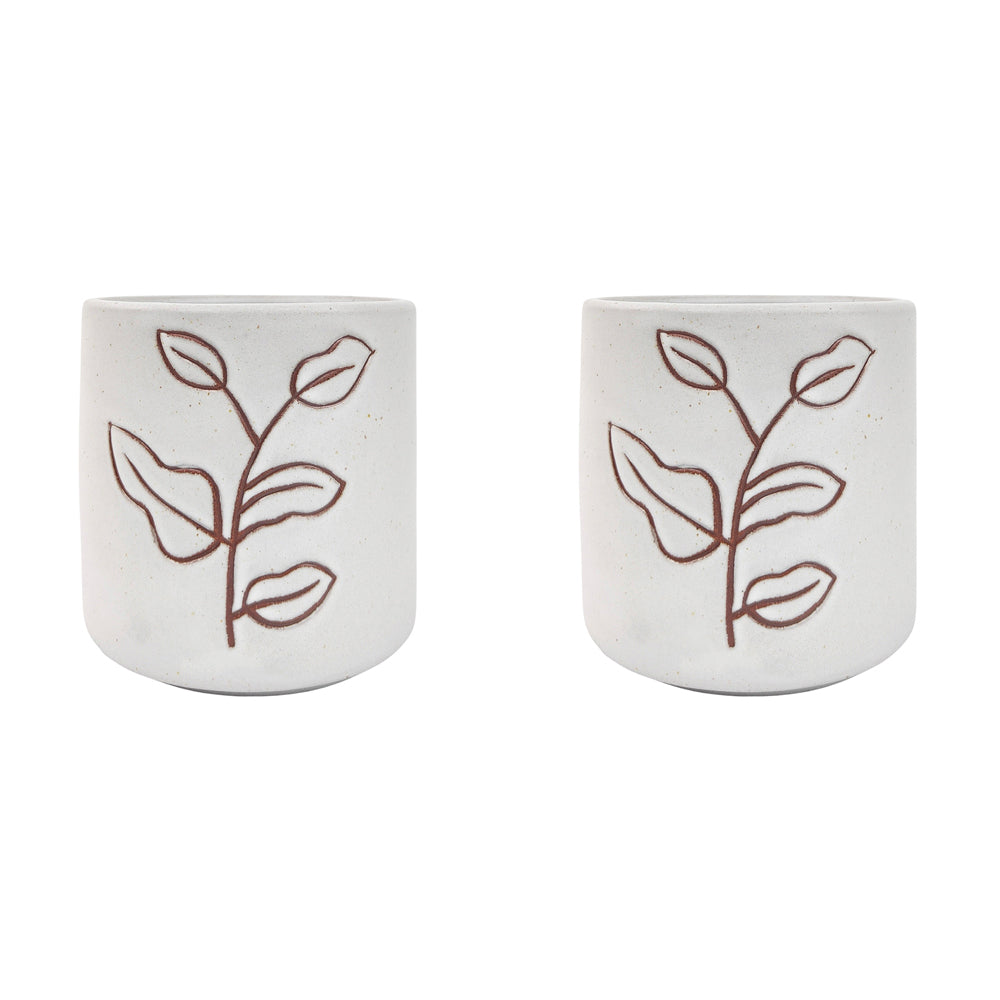 2x Urban Kian Plant 12.5cm Ceramic Planter Garden Pot Small - White