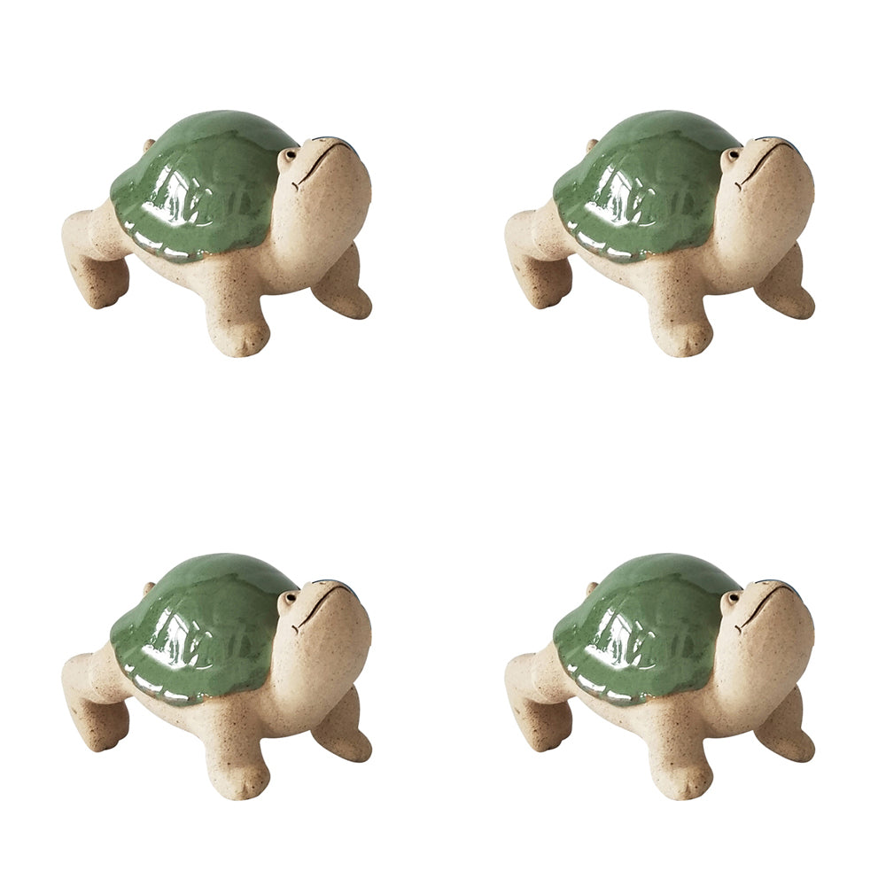 4x Urban 8cm Ceramic Turtle Pot Hanger Figurine - Assorted