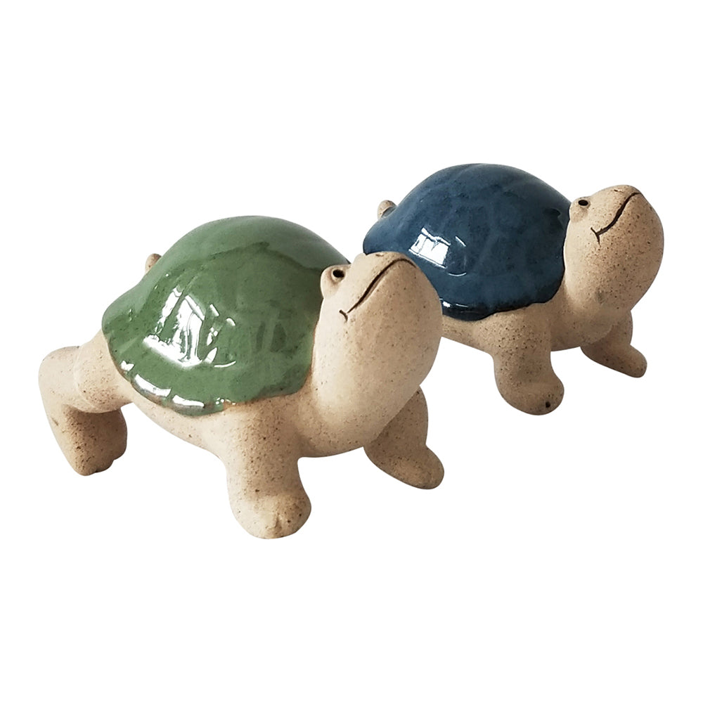 4x Urban 8cm Ceramic Turtle Pot Hanger Figurine - Assorted