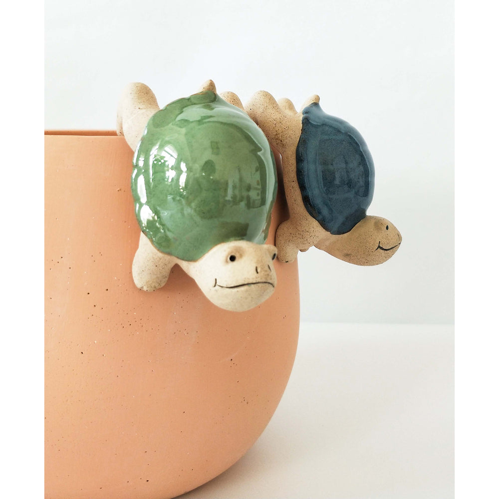 4x Urban 8cm Ceramic Turtle Pot Hanger Figurine - Assorted
