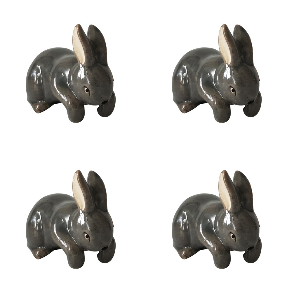 4x Urban 9cm Ceramic Bunny Pot Hanger Figurine - Assorted