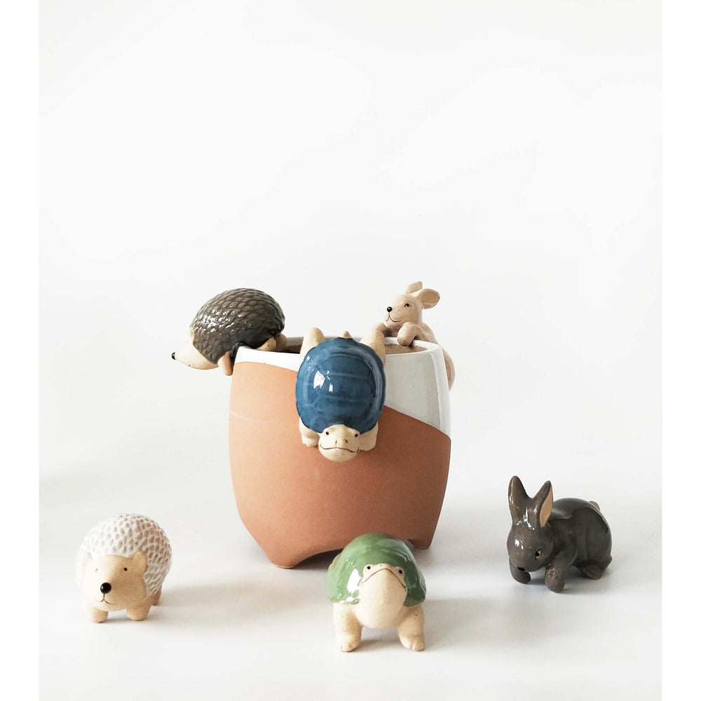 4x Urban 9cm Ceramic Bunny Pot Hanger Figurine - Assorted