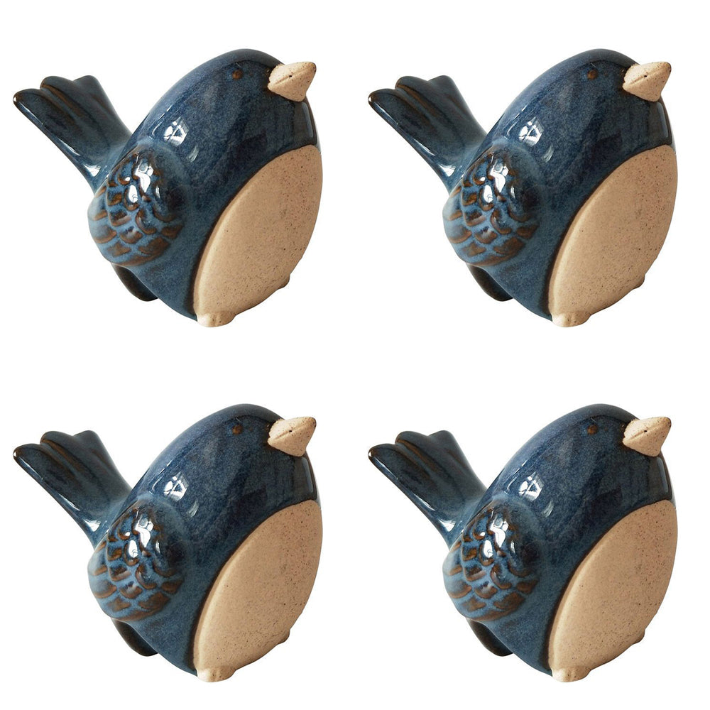 4x Urban 8cm Ceramic Bird Pot Hanger Figurine - Assorted