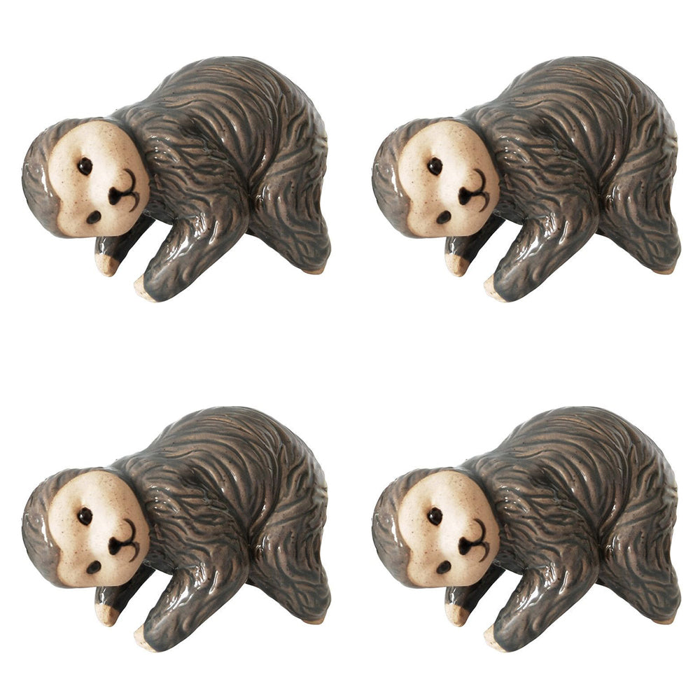 4x Urban 8cm Ceramic Sloth Pot Hanger Figurine - Assorted