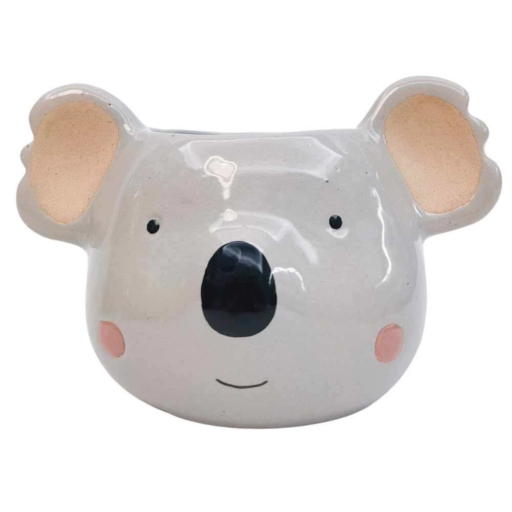 4PK Urban Koala Head Planter Grey 14cm Home Decorative Garden Decor