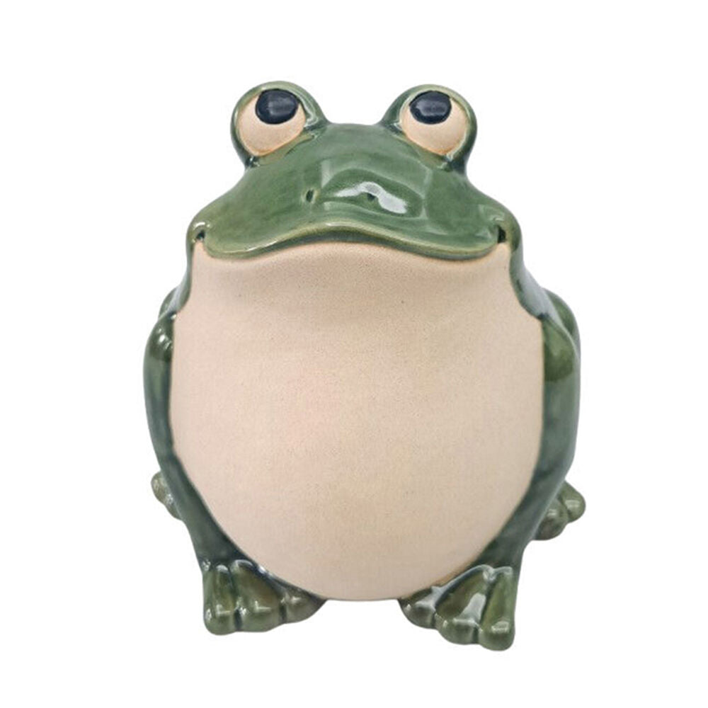 Urban Ceramic Standing Frog Outdoor Garden Planter Pot 16cm Green