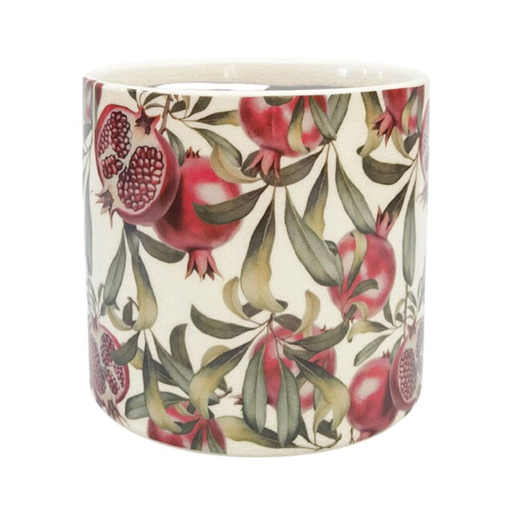 Urban Pomegranate Stoneware Outdoor Planter Pot 14x13cm Green/Red