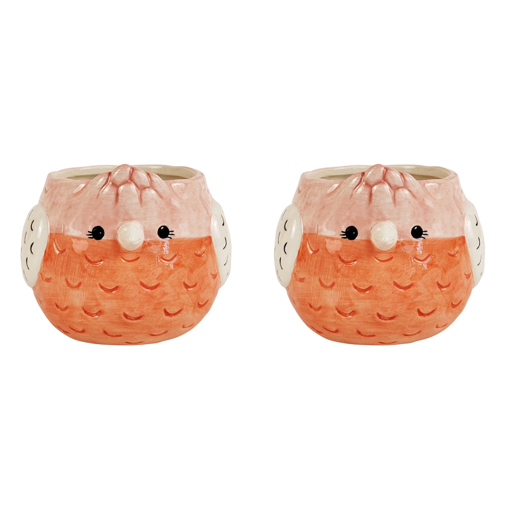 2x Urban 15cm Ceramic Galah Bird Planter Home/Garden Decor - Pink