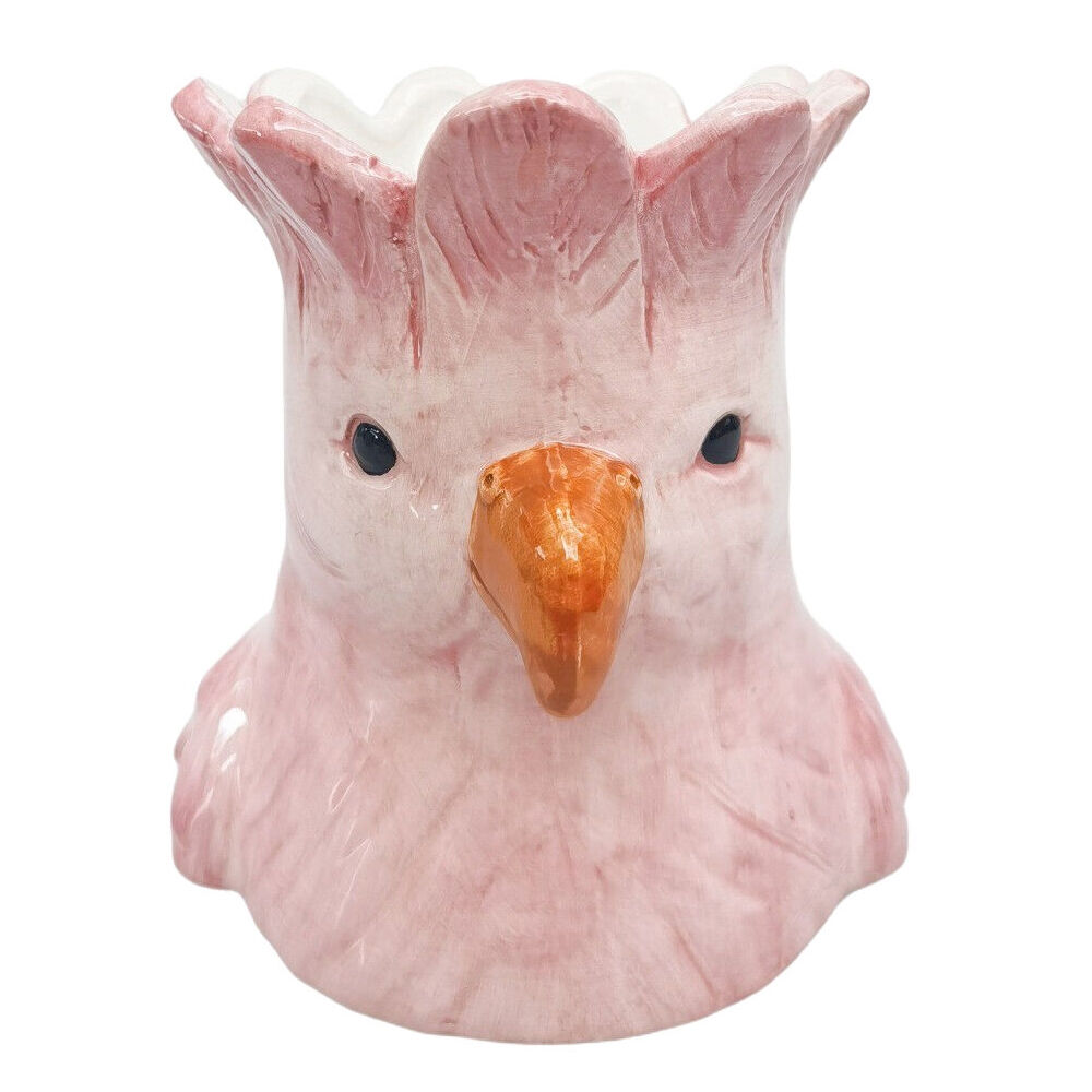 Urban Ceramic Perdy Parrot Outdoor Garden Planter Pot 14x13cm Pink