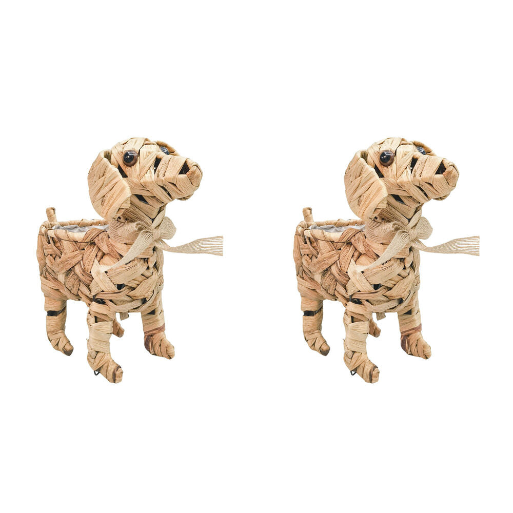 2PK Urban Coconut Fibre Woven Dog Outdoor Planter Pot 29cm Natural